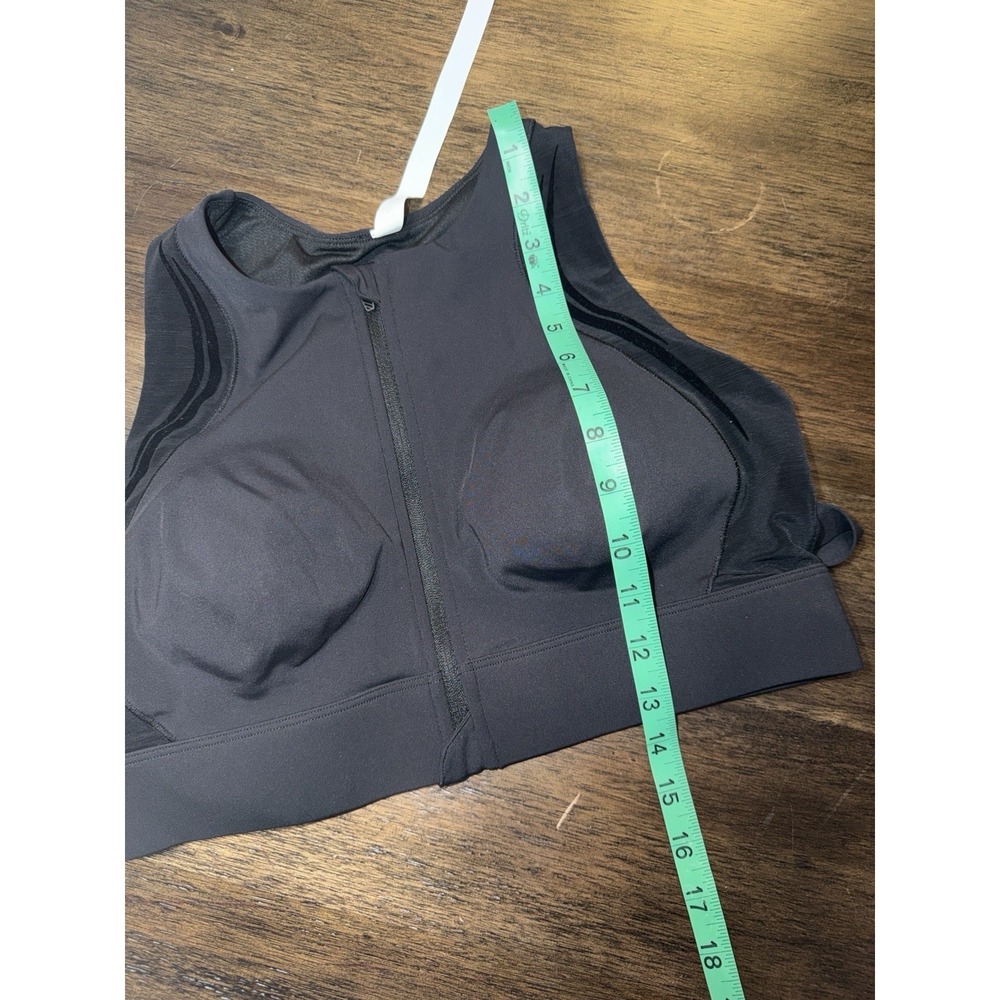 Fanka Women's L Sports Bra Black Embrace Up Wireless Wide Strap High Impact Run - Picture 6 of 8